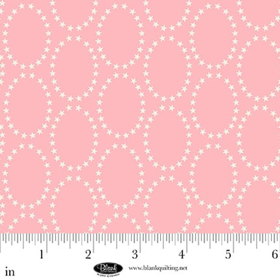 Fabric Blank Quilting Light Pink Star Ovals The Bright Side by the Quarter Yard 4511-22