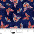 Fabric Blank Quilting Navy Butterflies Cameo Appearance by the Quarter Yard 4649-77