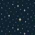 Pattern of gold stars on a dark blue background
