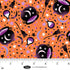 Fabric Blank Quilting Orange Cauldrons Ghostly Greetings by the Quarter Yard 4137-33