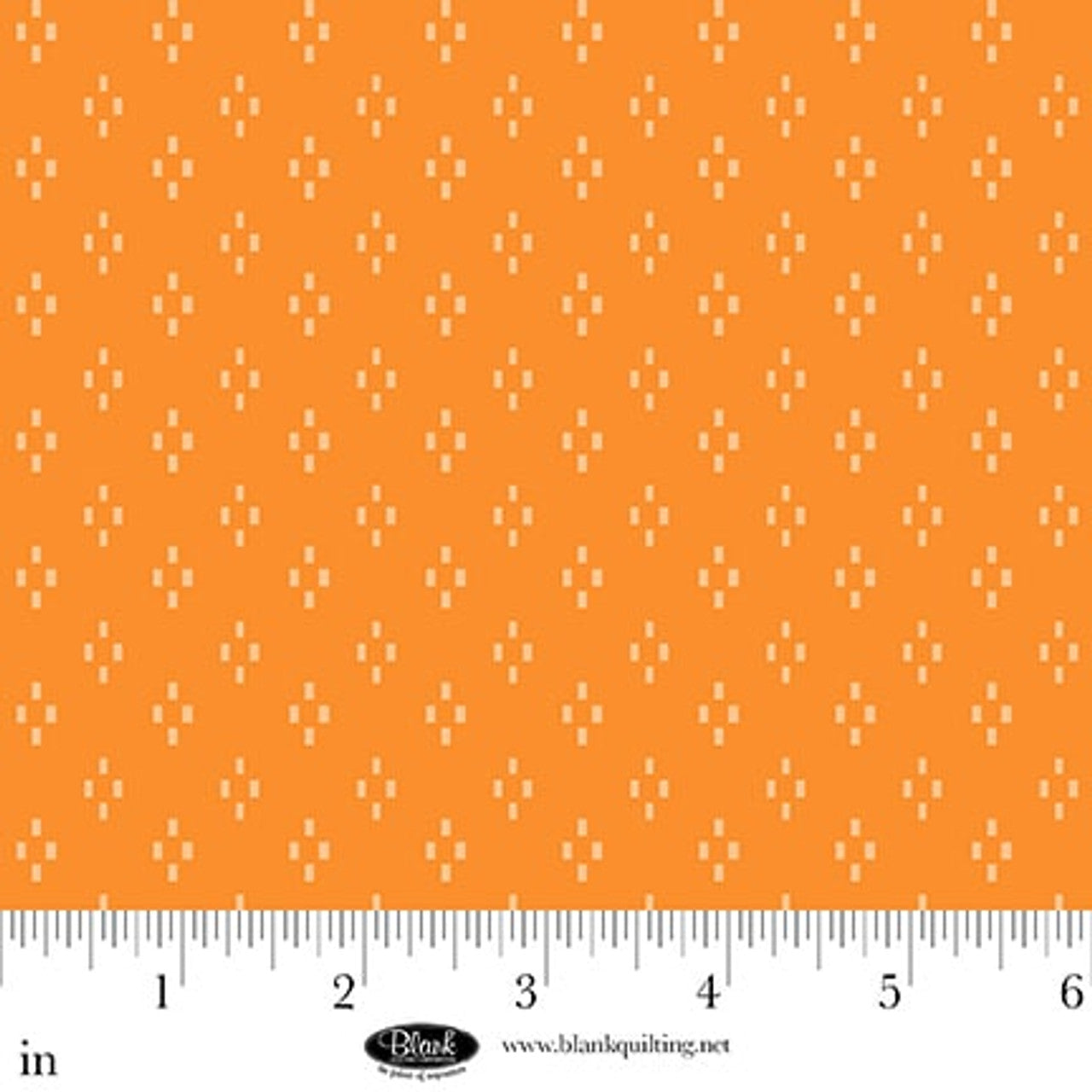 Fabric Blank Quilting Orange Dash Diamonds The Bright Side by the Quarter Yard 4516-33