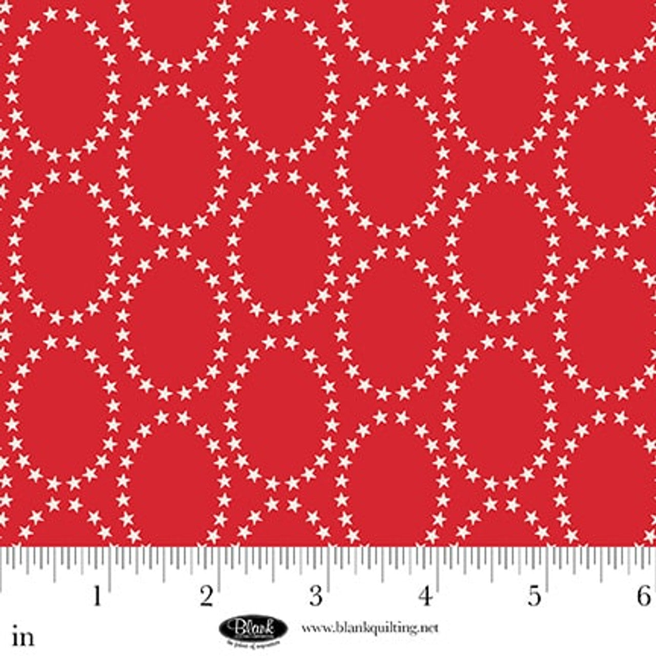 Fabric Blank Quilting Red Star Ovals The Bright Side by the Quarter Yard 4511-88