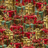 Stack of red, green, and gold gift boxes with decorative bows and mechanical elements.