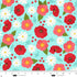 Fabric Blank Quilting Turquoise Daisy and Poppy Flowers The Bright Side by the Quarter Yard 4510-70