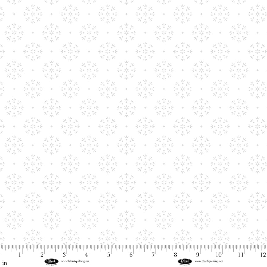 Fabric Blank Quilting White on White Circles with Dots and Spikes Morning Mist IX by the Quarter Yard 4326-01W