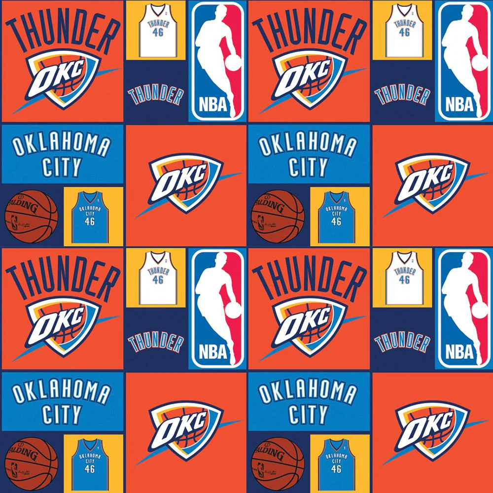 Fabric Camelot NBA Collection Oklahoma City Thunder Patch by the Quarter Yard 83OKC0001B