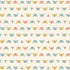 A repeating pattern of small stylized butterflies and dragonflies in pastel blue, yellow, pink, and brown on a warm cream background.