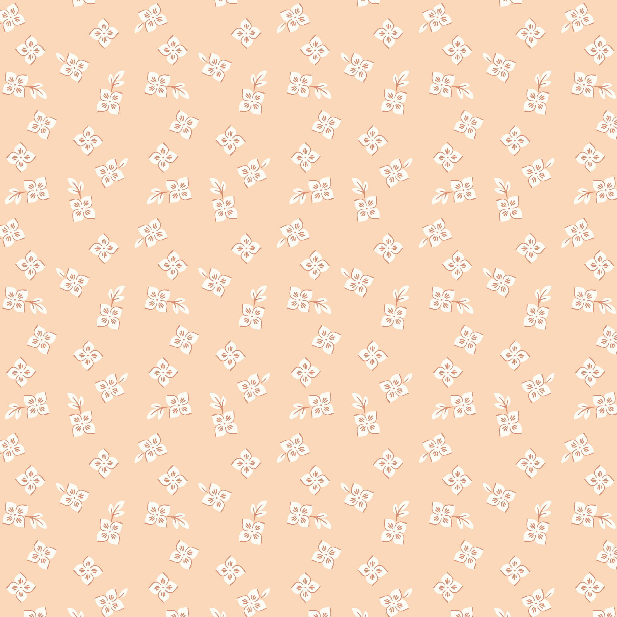 Fabric Cloud9 Apricot Pretty Maids Meadow Melody by the Quarter Yard 228923