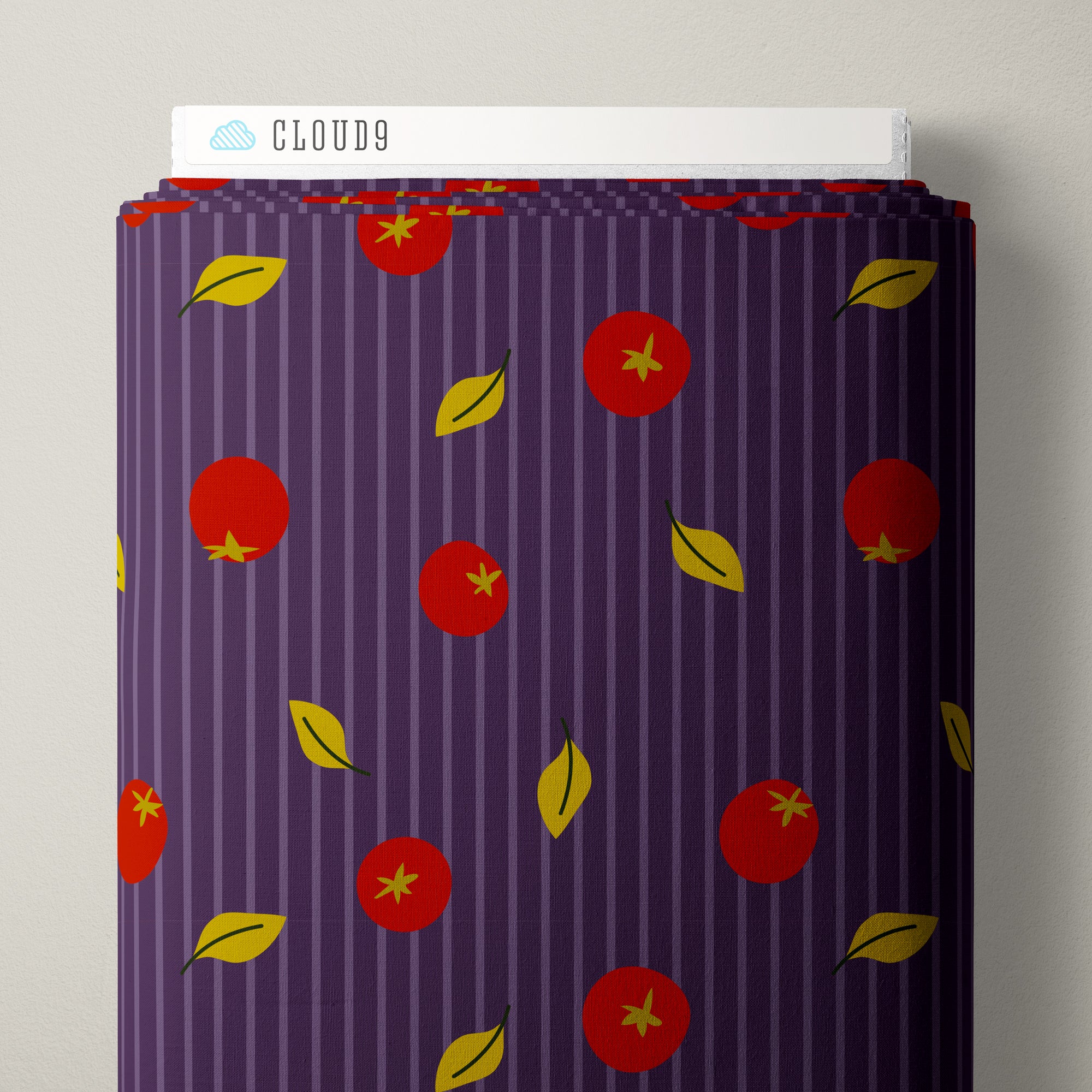Fabric Cloud9 Aubergine Basil and Tom La Delicatessa by the Quarter Yard 229463