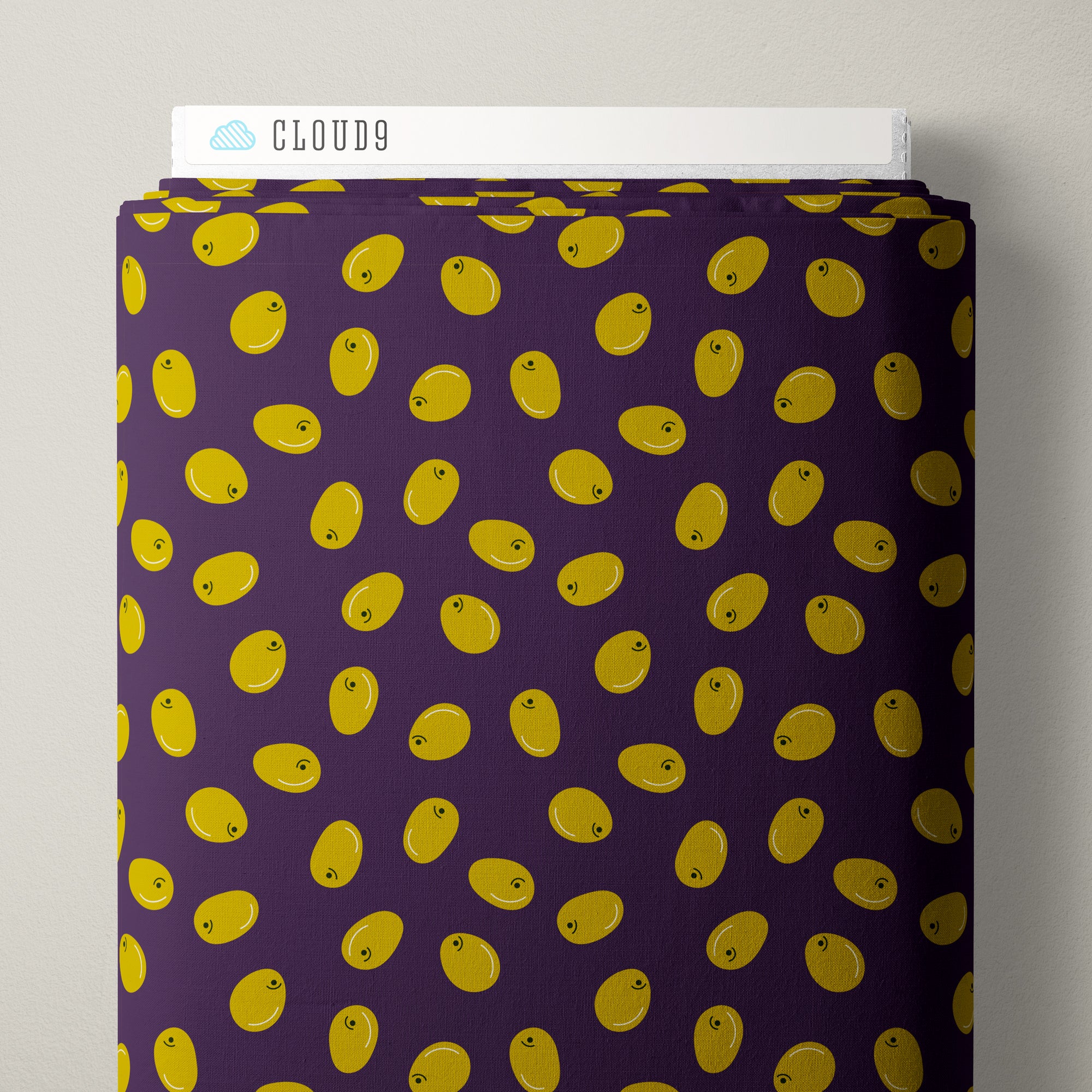 Fabric Cloud9 Aubergine Tapenade Dots La Delicatessa by the Quarter Yard 229465