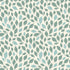 A repeating botanical pattern of stylized leaves in muted sage green and pale blue on a warm off-white background.
