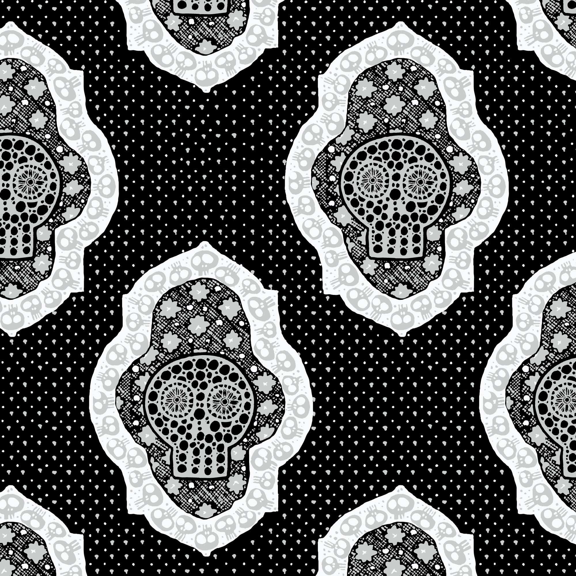 Fabric Cloud9 Black Frame Bone Dem Bones by the Quarter Yard 229187