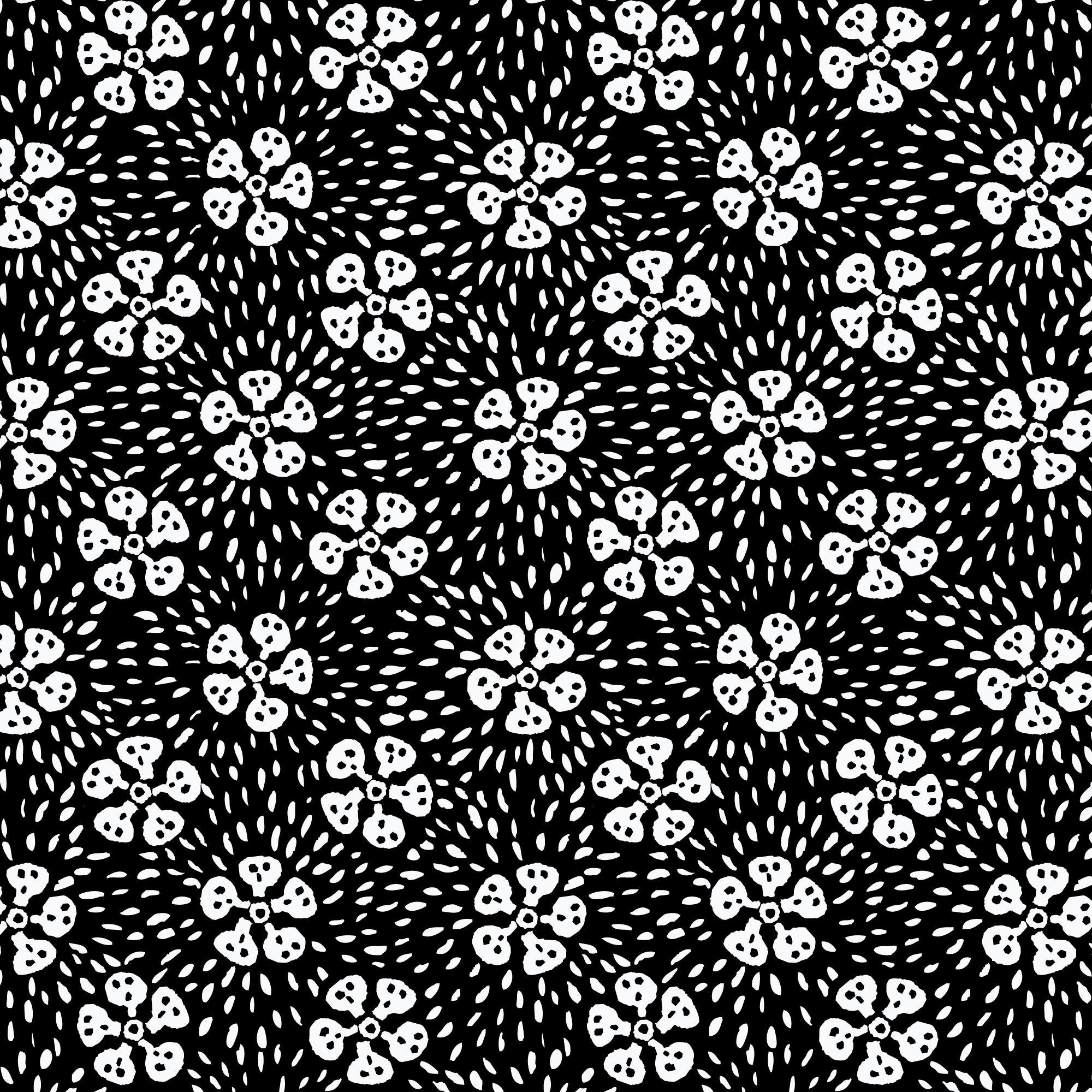 Fabric Cloud9 Black Tombstone Vine Dem Bones by the Quarter Yard 229165