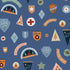 Fabric Cloud9 Blue Adventure Club Campout Backwoods and Boots by the Quarter Yard 228988