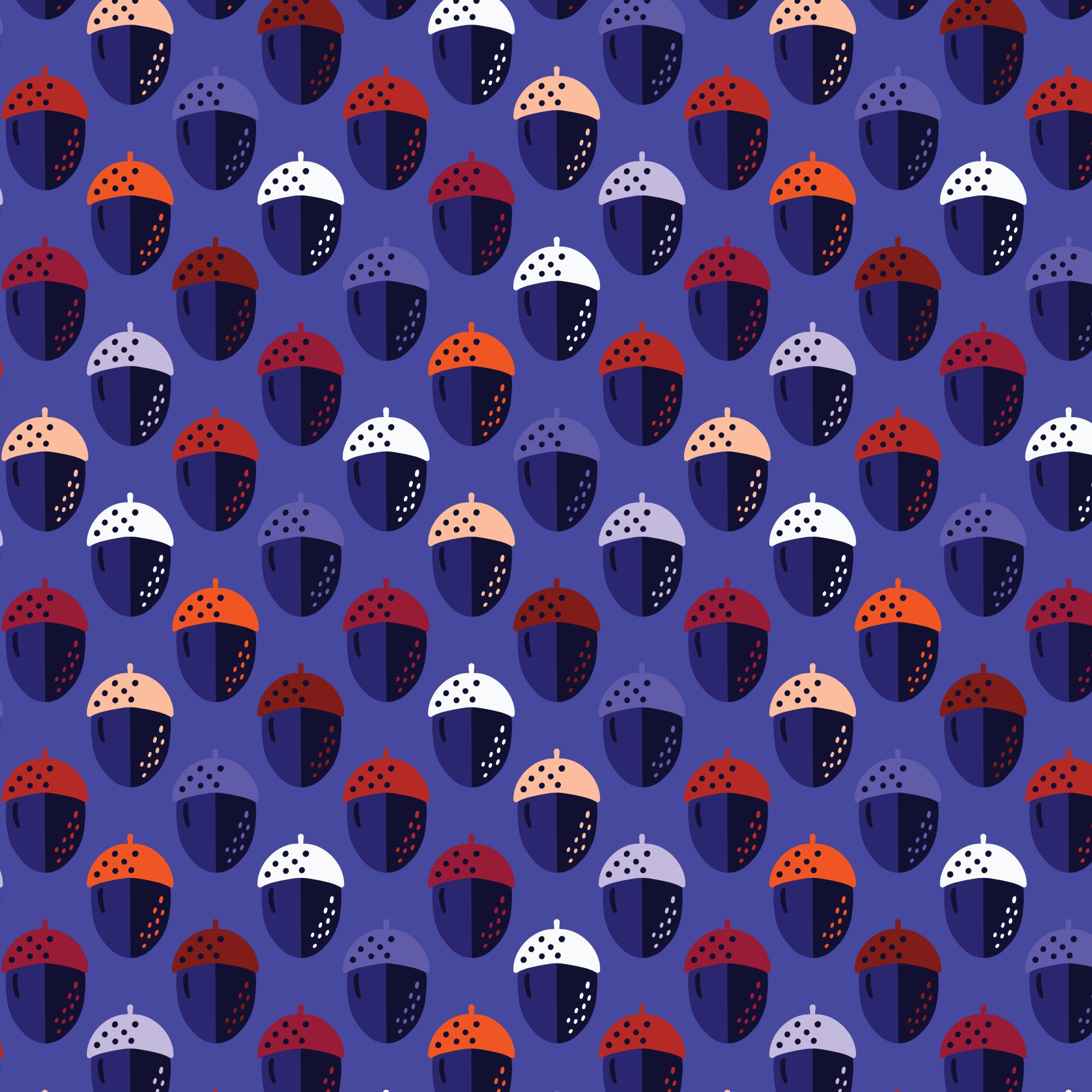 Fabric Cloud9 Blue/Multi Acorns Foxwood by the Quarter Yard 229399