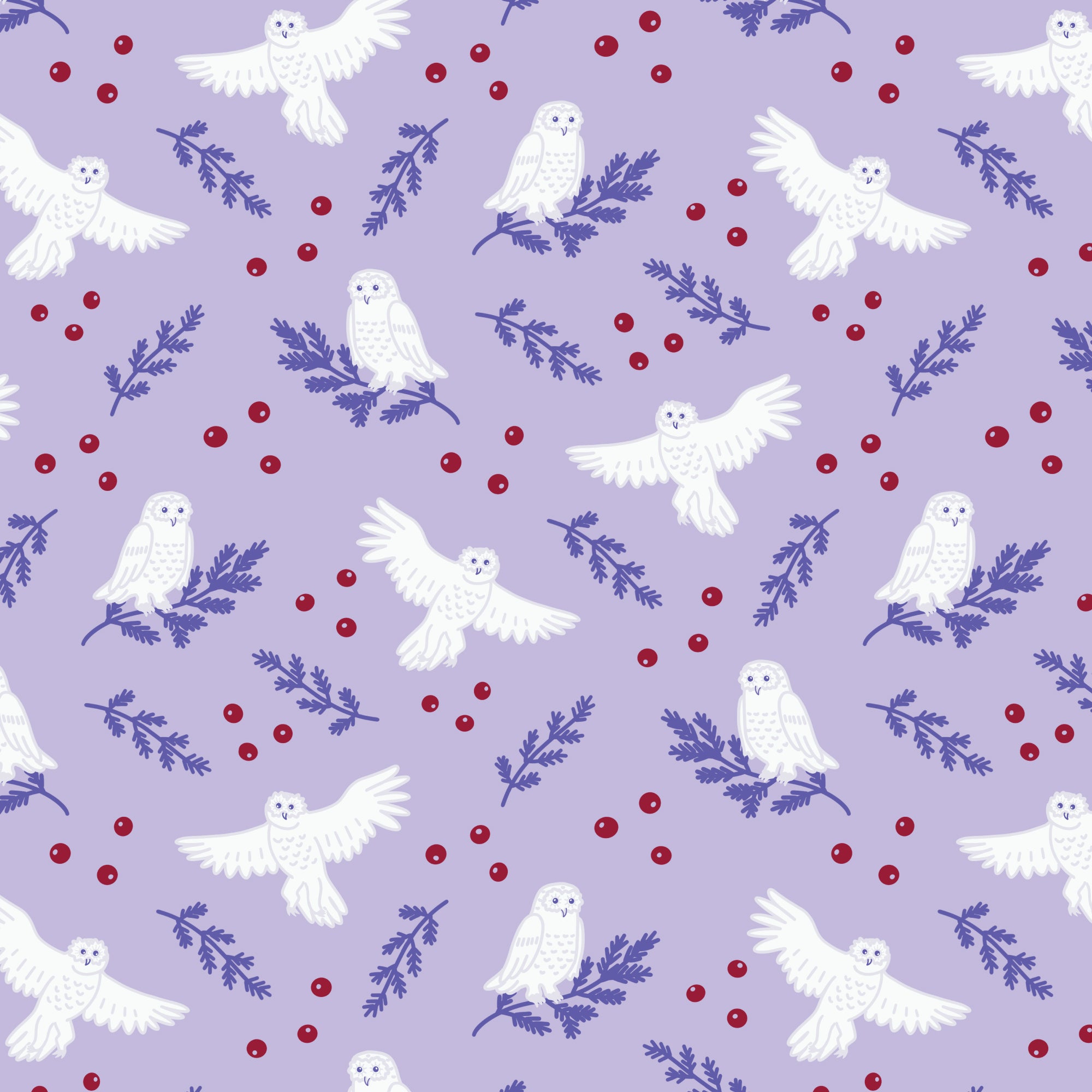 Fabric Cloud9 Blue Snowy Owl Foxwood by the Quarter Yard 229398