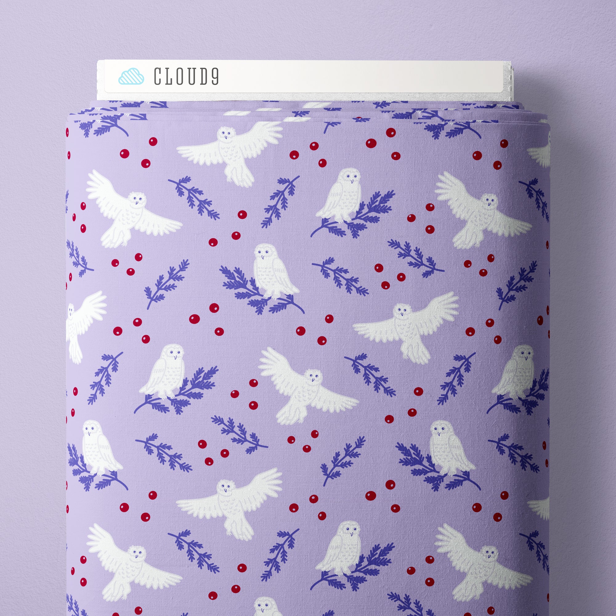 Fabric Cloud9 Blue Snowy Owl Foxwood by the Quarter Yard 229398