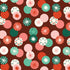 Fabric with colorful circles on a burgundy background