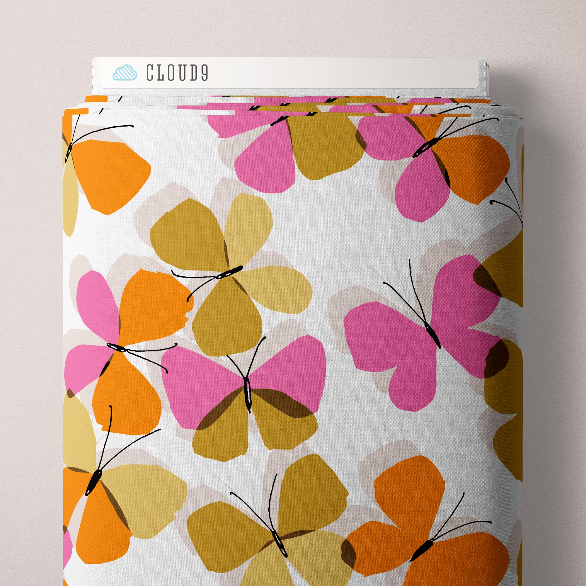 Fabric Cloud9 Butterfly Cut Out Summer Sun by the Quarter Yard 228813