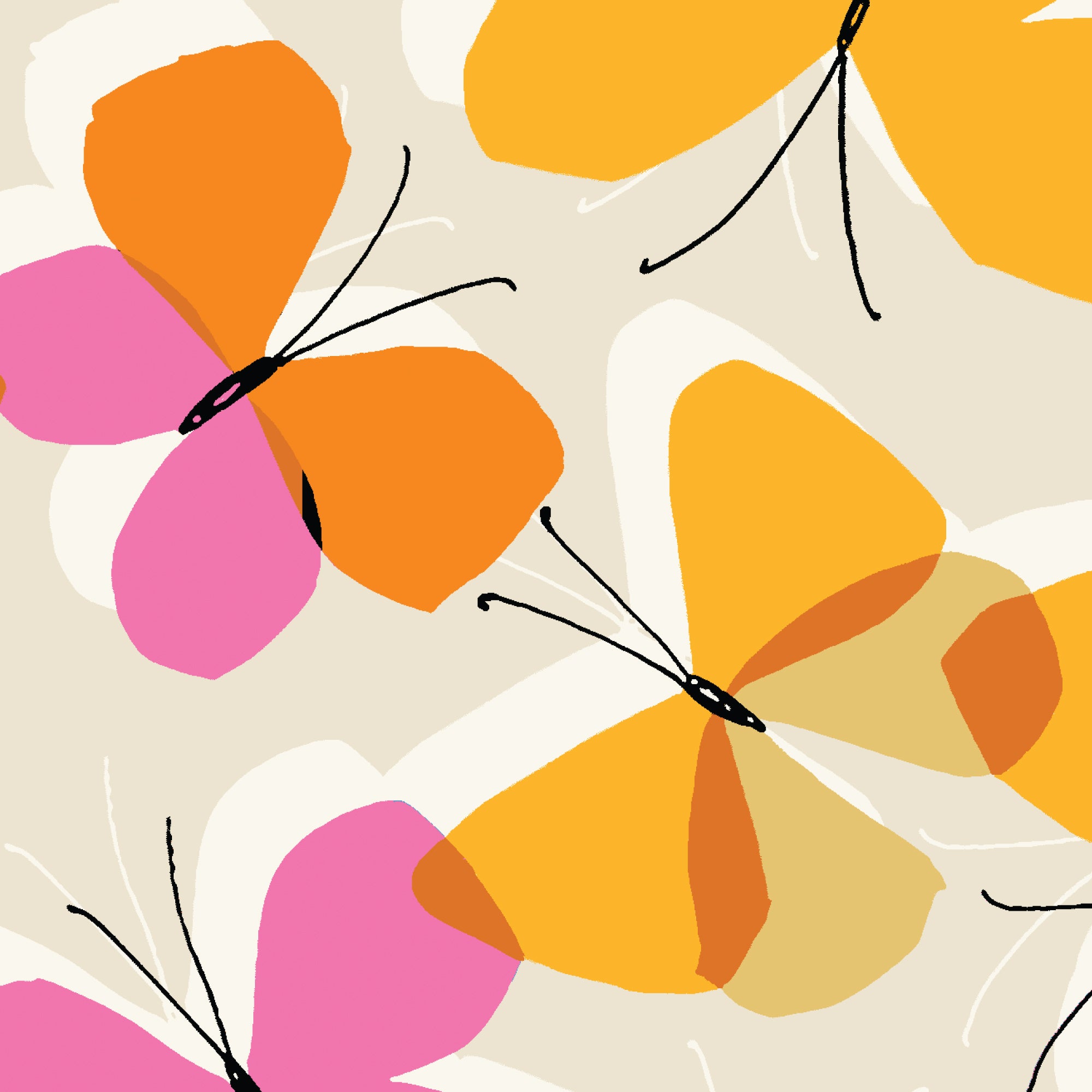 Fabric Cloud9 Butterfly Cut Out in Rayon Summer Sun by the Quarter Yard 228837