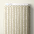 A vertical sample card of Cloud9 fabric featuring a vertical birch tree bark pattern in beige, cream, and light brown with tiny red accents, shown against a neutral off-white background.