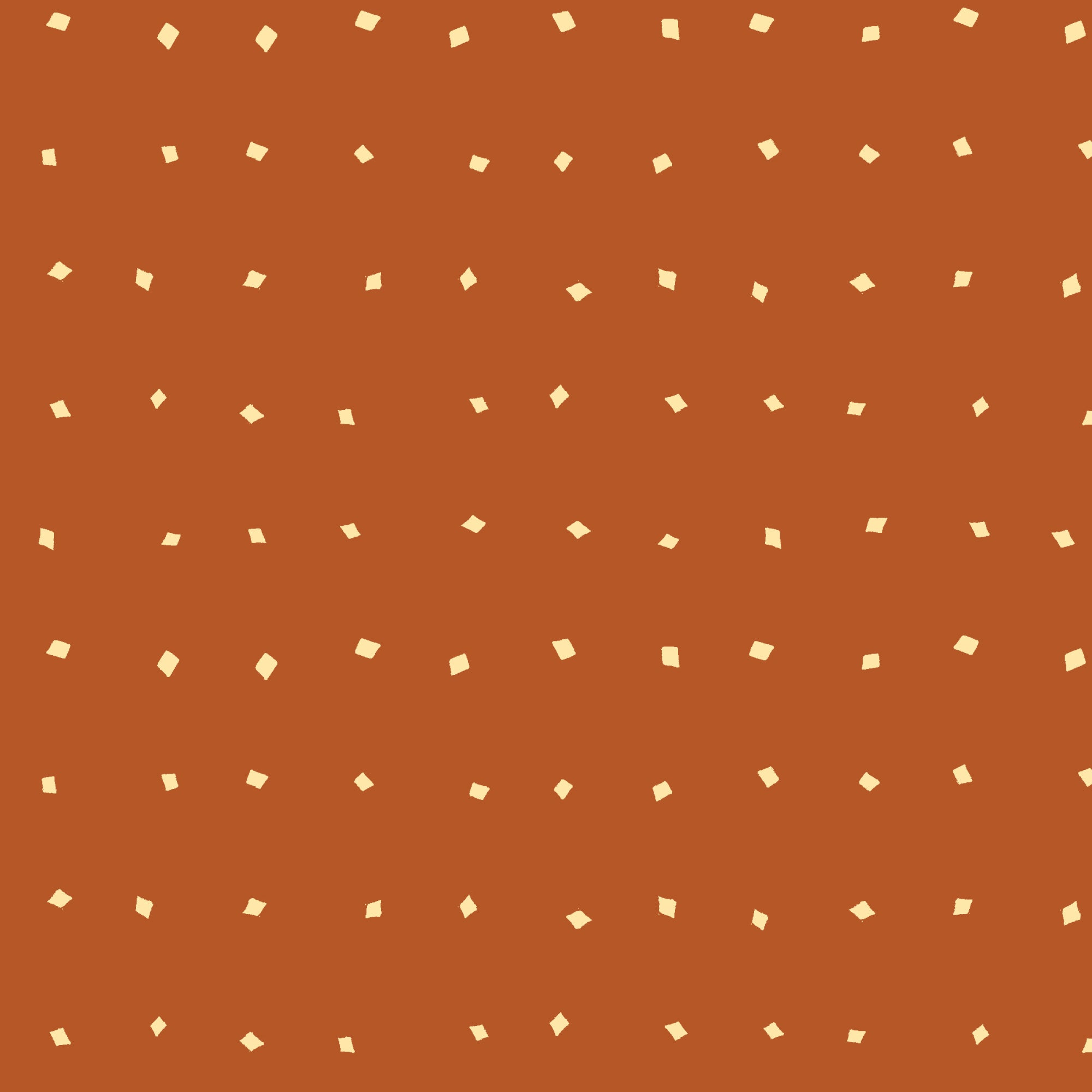 A repeating pattern of small cream-colored diamond-like shapes scattered across a warm rust-orange background.