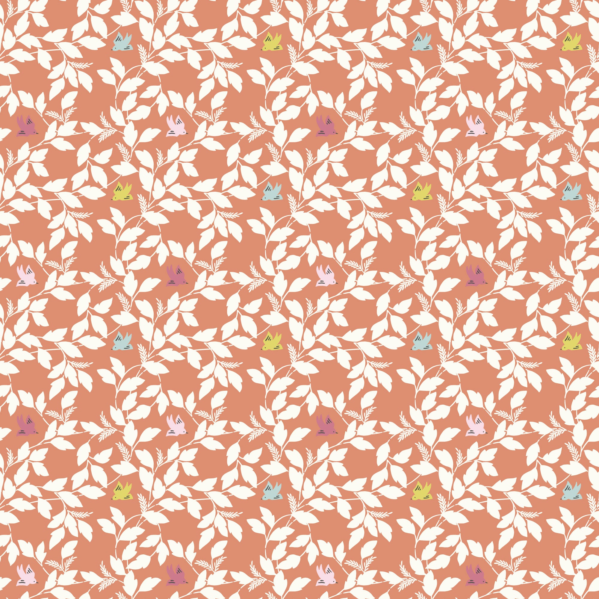 Fabric Cloud9 Coral Four and Twenty Meadow Melody by the Quarter Yard 228920