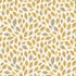 A repeating pattern of stylized leaf motifs in warm mustard yellow and taupe-gray on an off-white background.