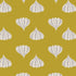 A repeating pattern of stylized garlic bulbs in off-white with gray outlines on a mustard yellow background.