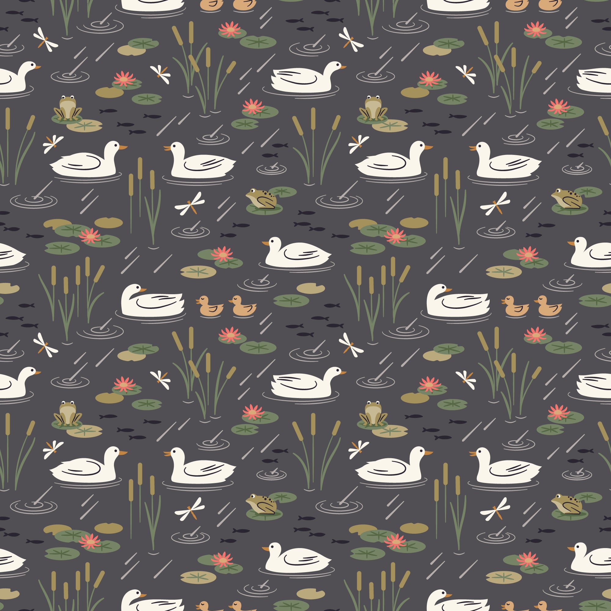 Fabric Cloud9 Duck Pond Spring Showers by the Quarter Yard 228216