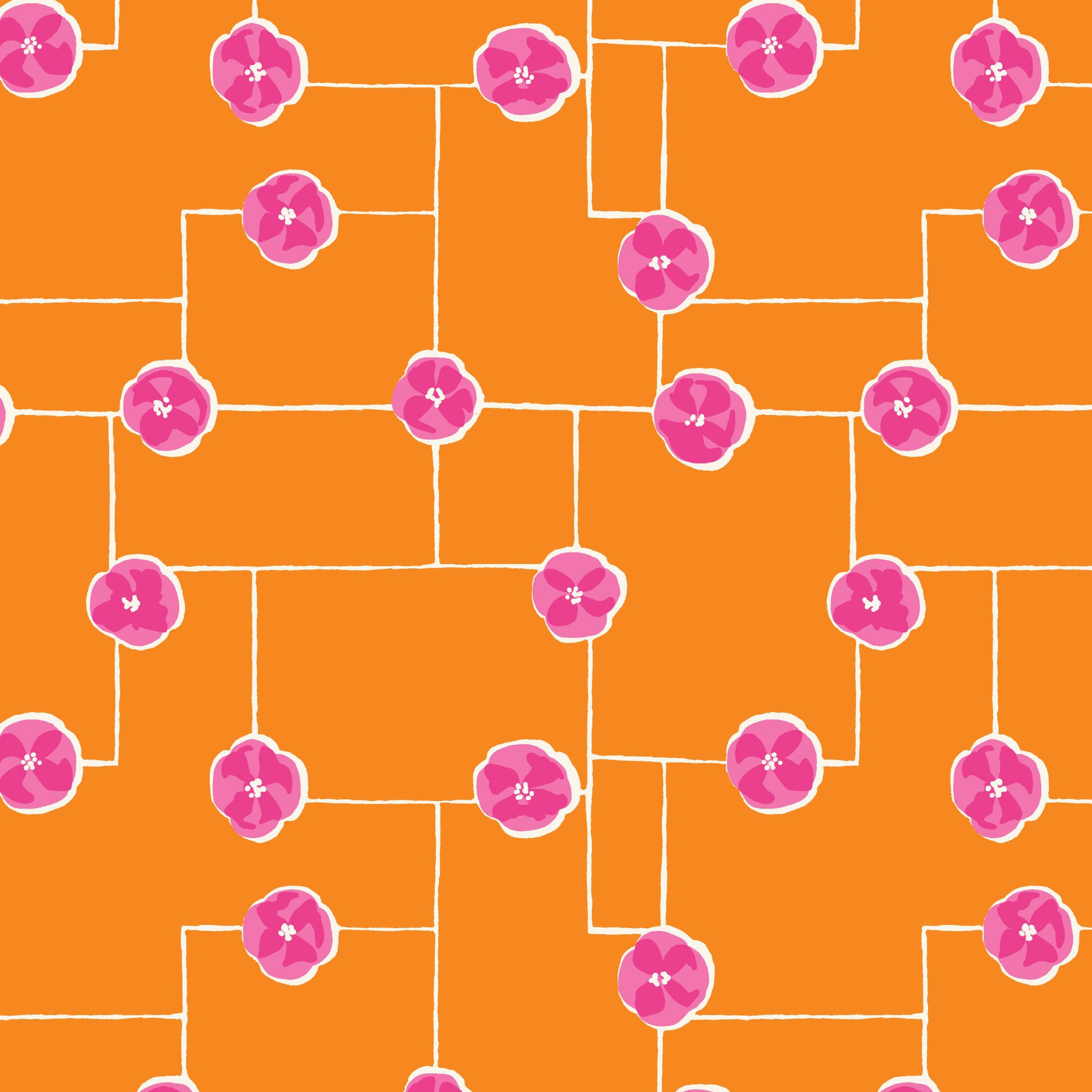 Fabric Cloud9 Floral Grid in Rayon Summer Sun by the Quarter Yard 228844