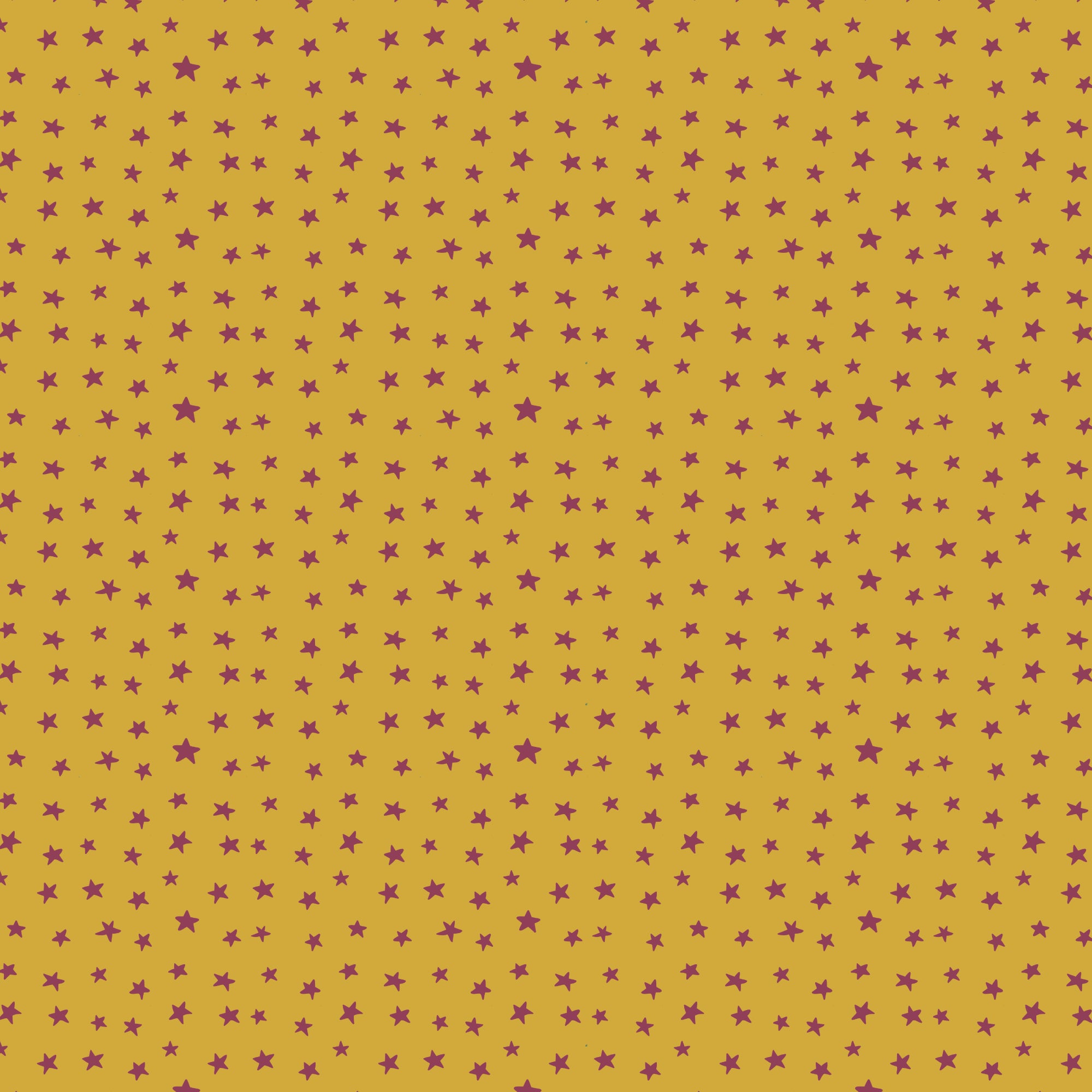 Yellow fabric with purple star pattern