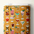 Fabric bolt with cocktail pattern on a white background