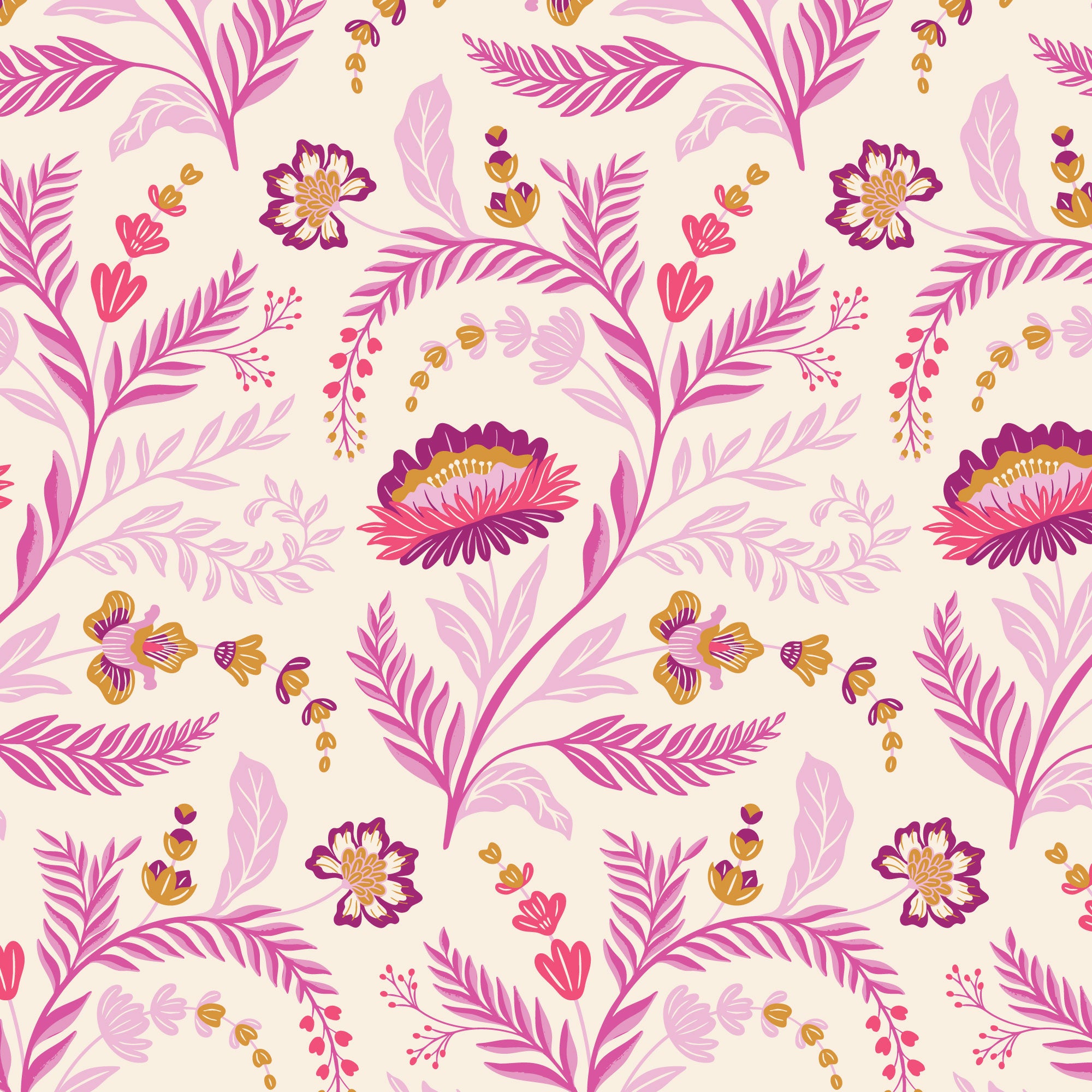 Fabric Cloud9 Light Flora Nocturne Rococo Riot by the Quarter Yard 228967