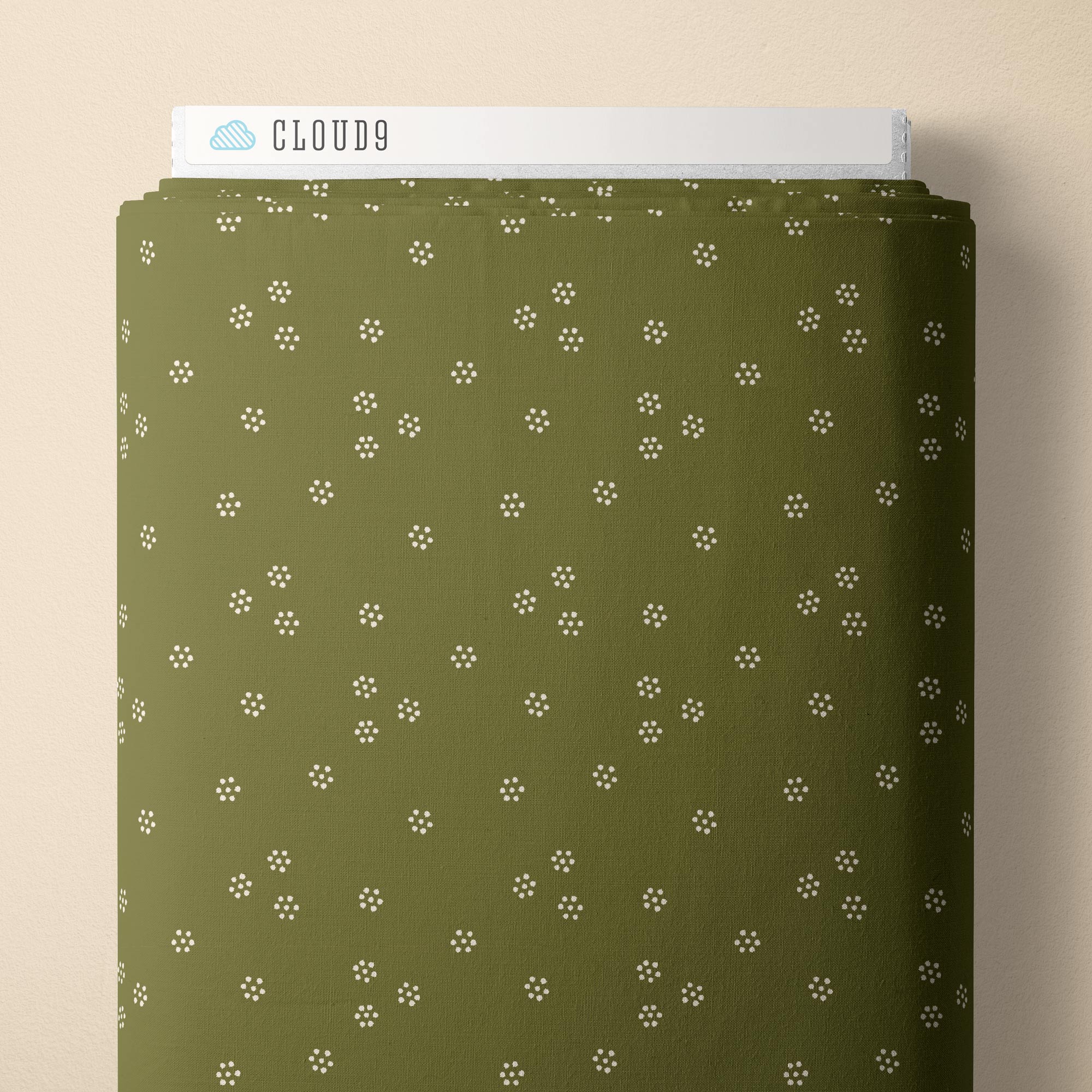 Fabric Cloud9 Moss Dotted Dance Rococo Riot by the Quarter Yard 228962