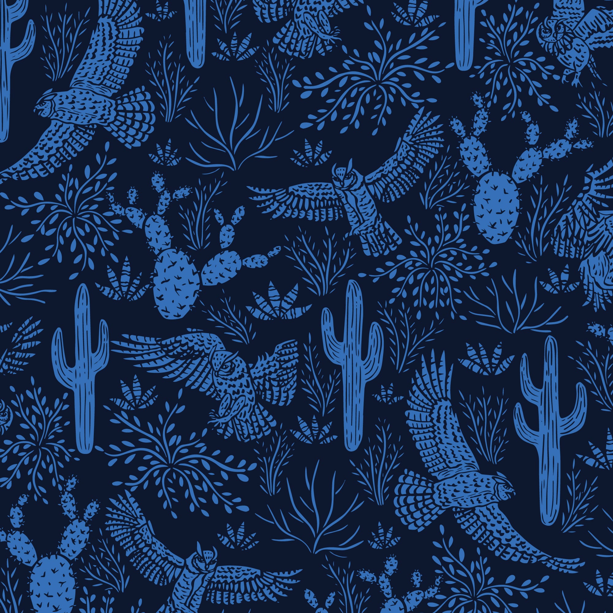 Fabric Cloud9 Navy/Blue Courtship Dance Desert Dance by the Quarter Yard 228540