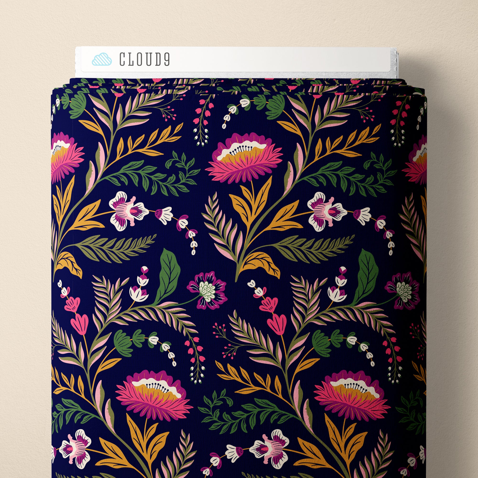 Fabric Cloud9 Noir Flora Nocturne Rococo Riot by the Quarter Yard 228966