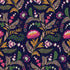 Fabric Cloud9 Noir Flora Nocturne Rococo Riot by the Quarter Yard 228966