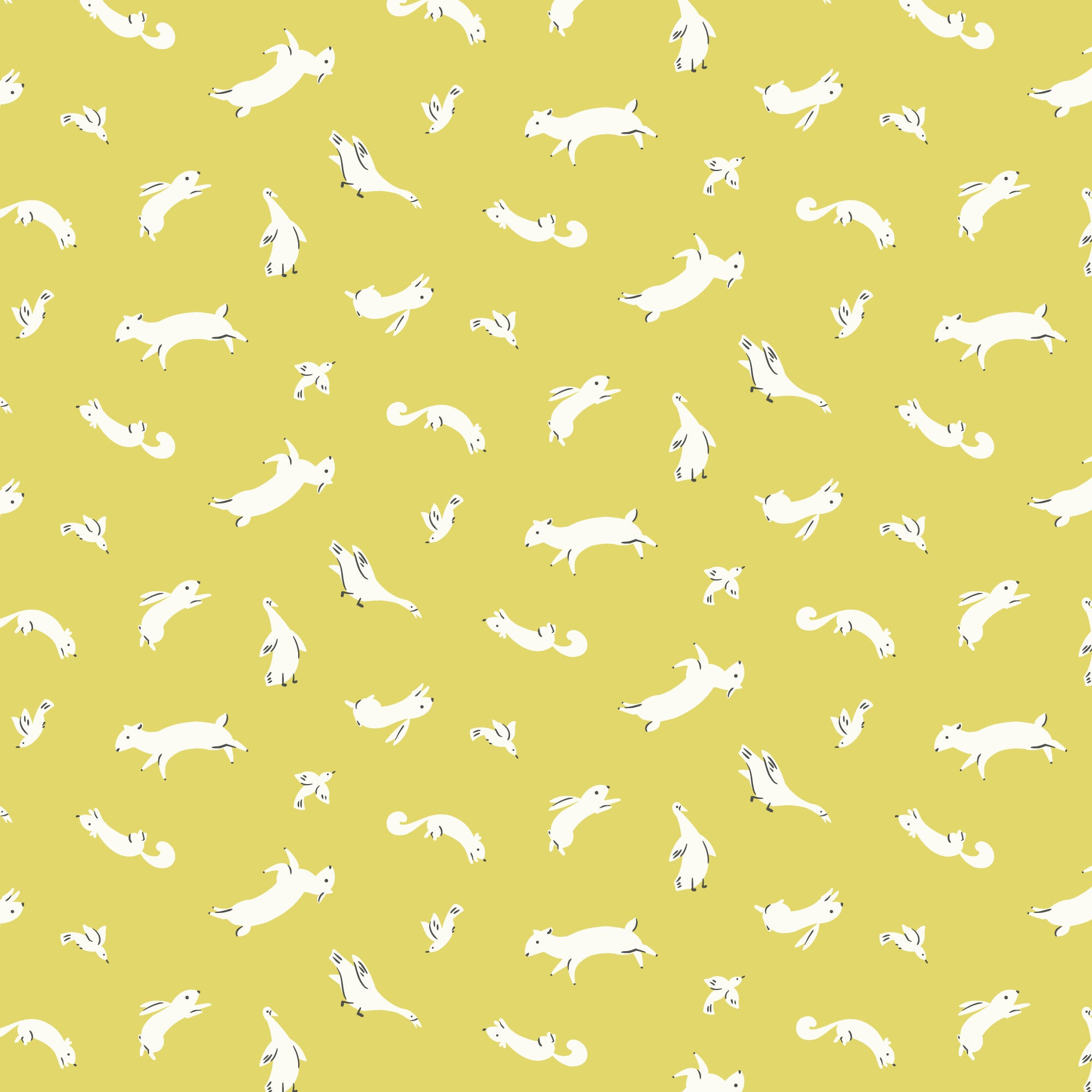 Fabric Cloud9 Olive Yellow Gentle Dell Meadow Melody by the Quarter Yard 228928