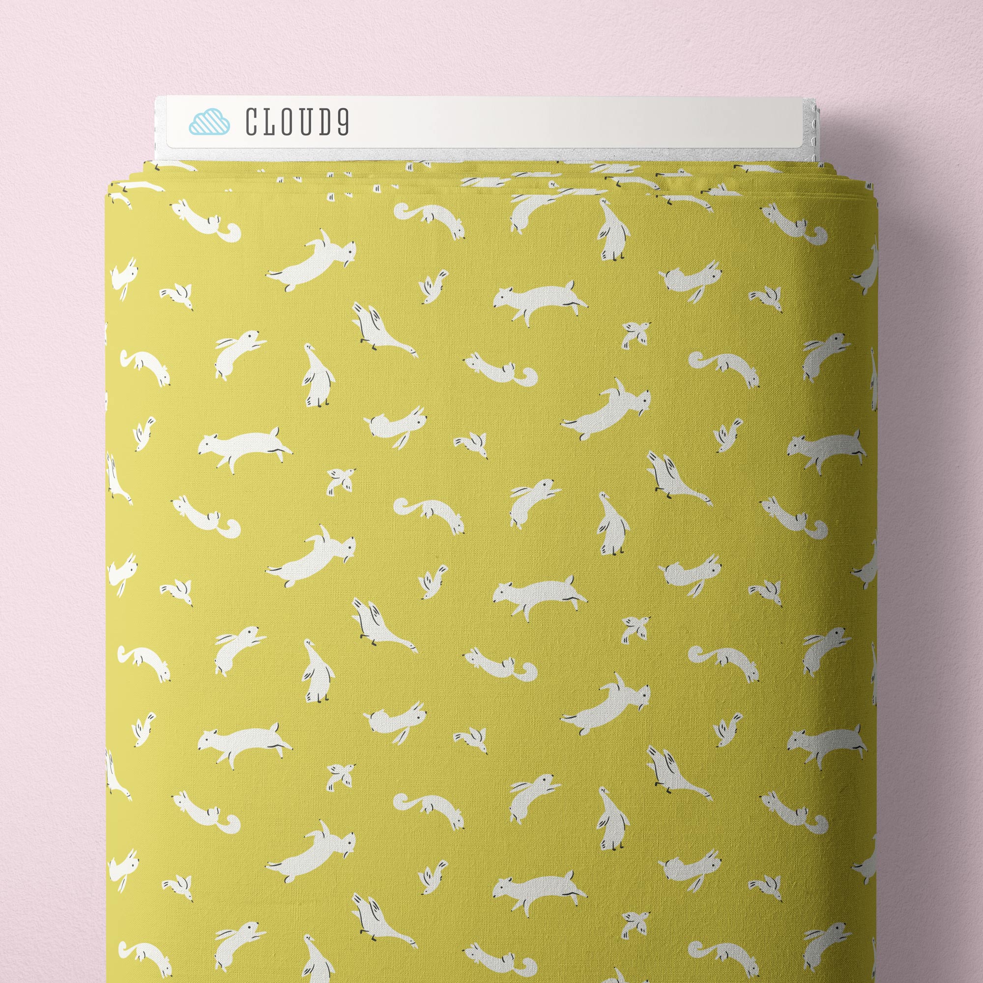 Fabric Cloud9 Olive Yellow Gentle Dell Meadow Melody by the Quarter Yard 228928