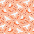 A repeating pattern featuring white owls in flight and perched on orange-brown branches, set against a warm peach background with small dark red dots.