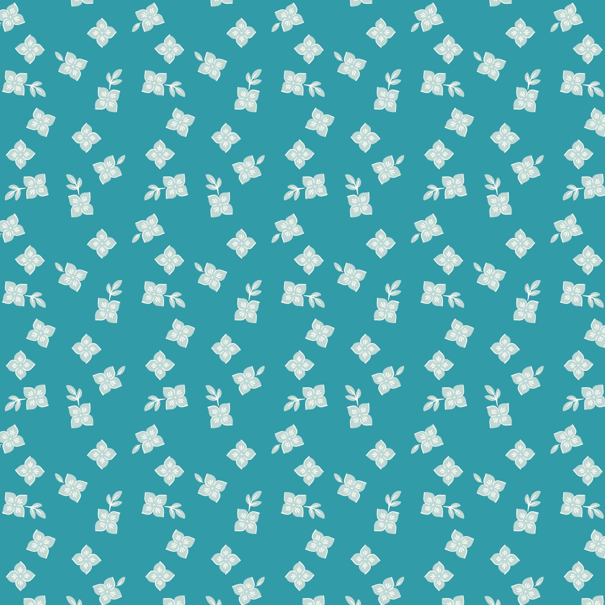 Fabric Cloud9 Peacock Blue Pretty Maids Meadow Melody by the Quarter Yard 228924