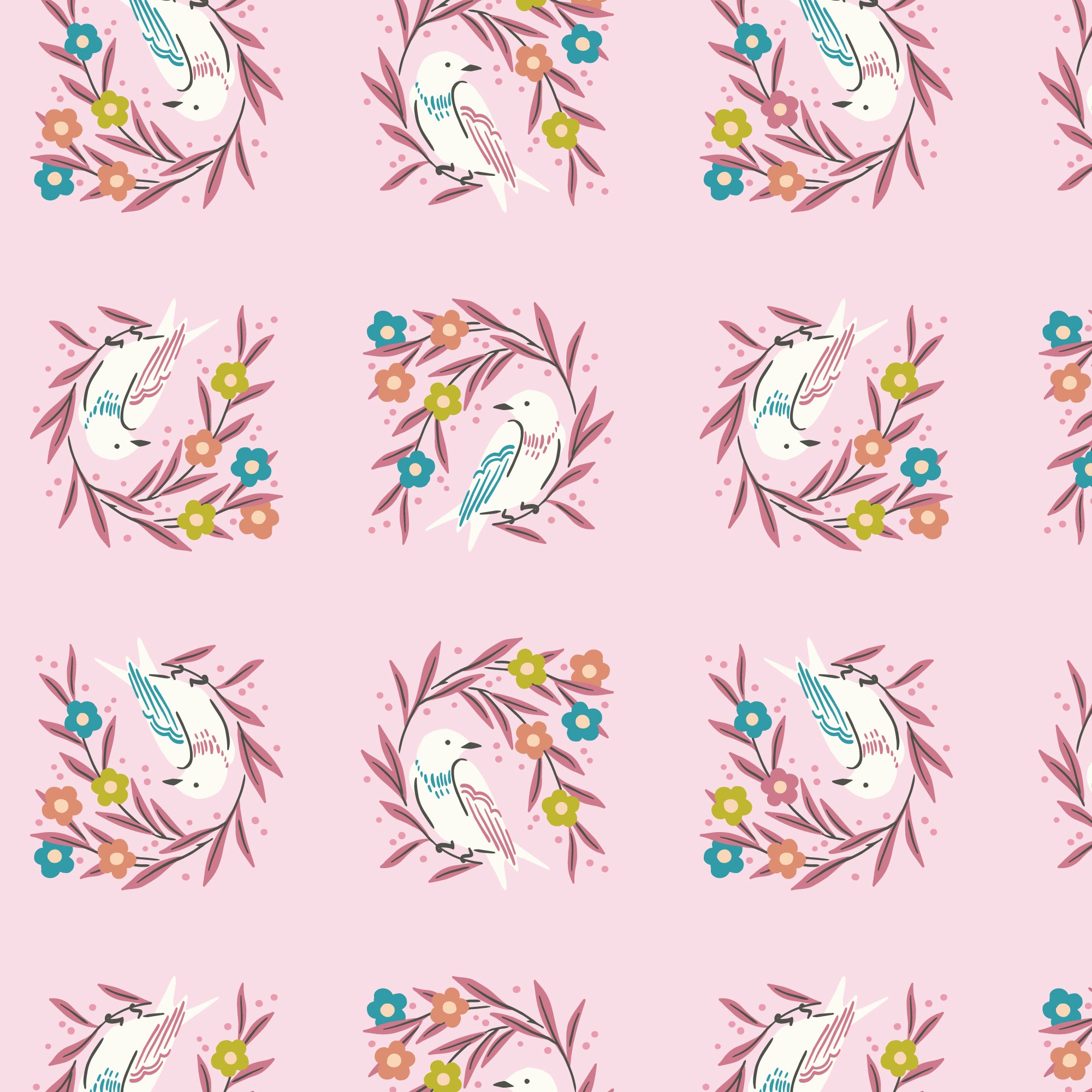 Fabric Cloud9 Pink Arbor Meadow Melody by the Quarter Yard 228934