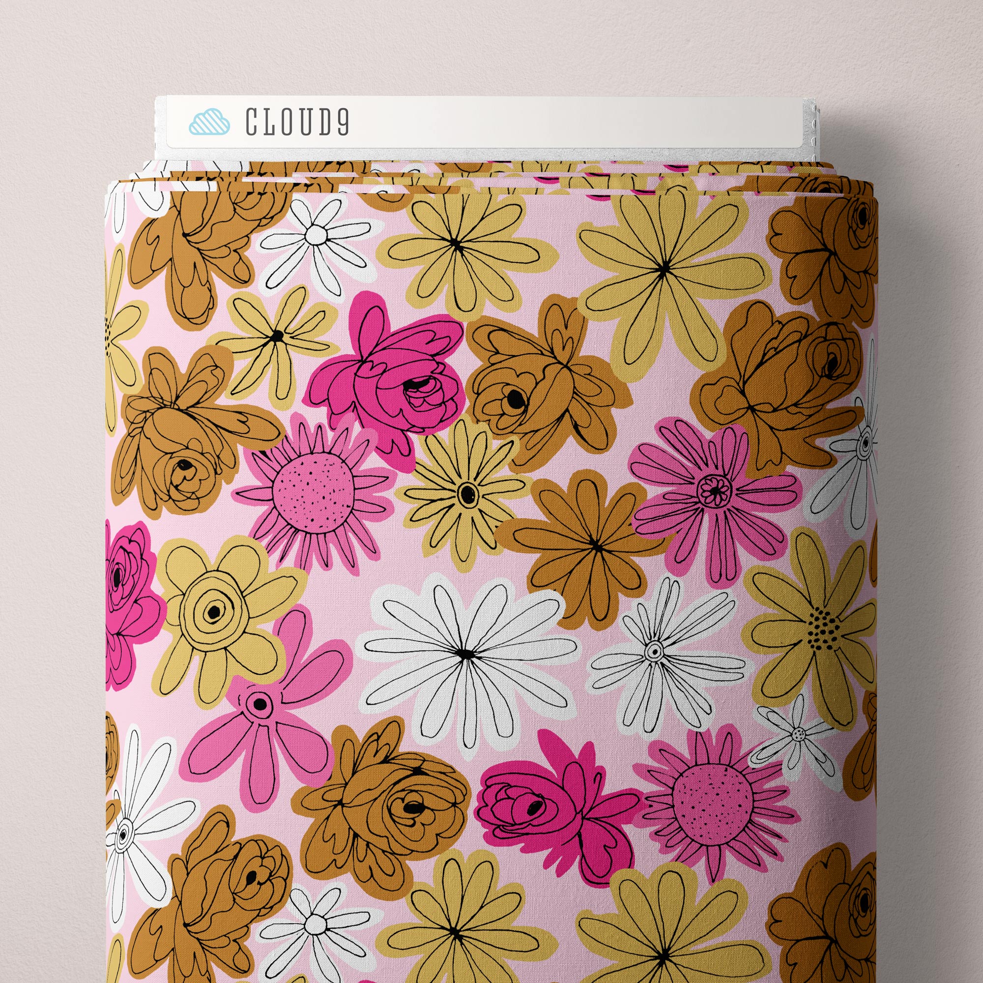 Fabric Cloud9 Pink Floral Explosion Summer Sun by the Quarter Yard 228814