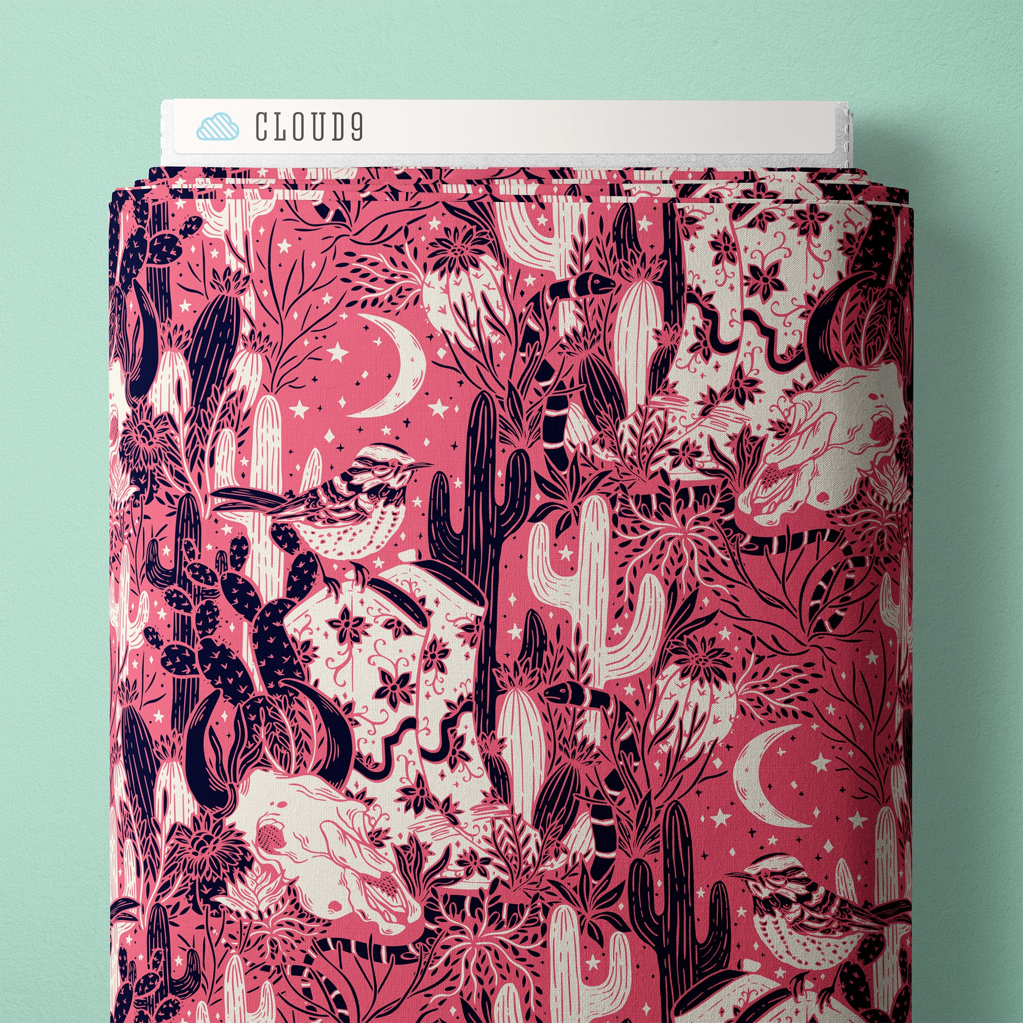 Fabric Cloud9 Pink/Navy Wild West Whimsy Desert Dance by the Quarter Yard 228538