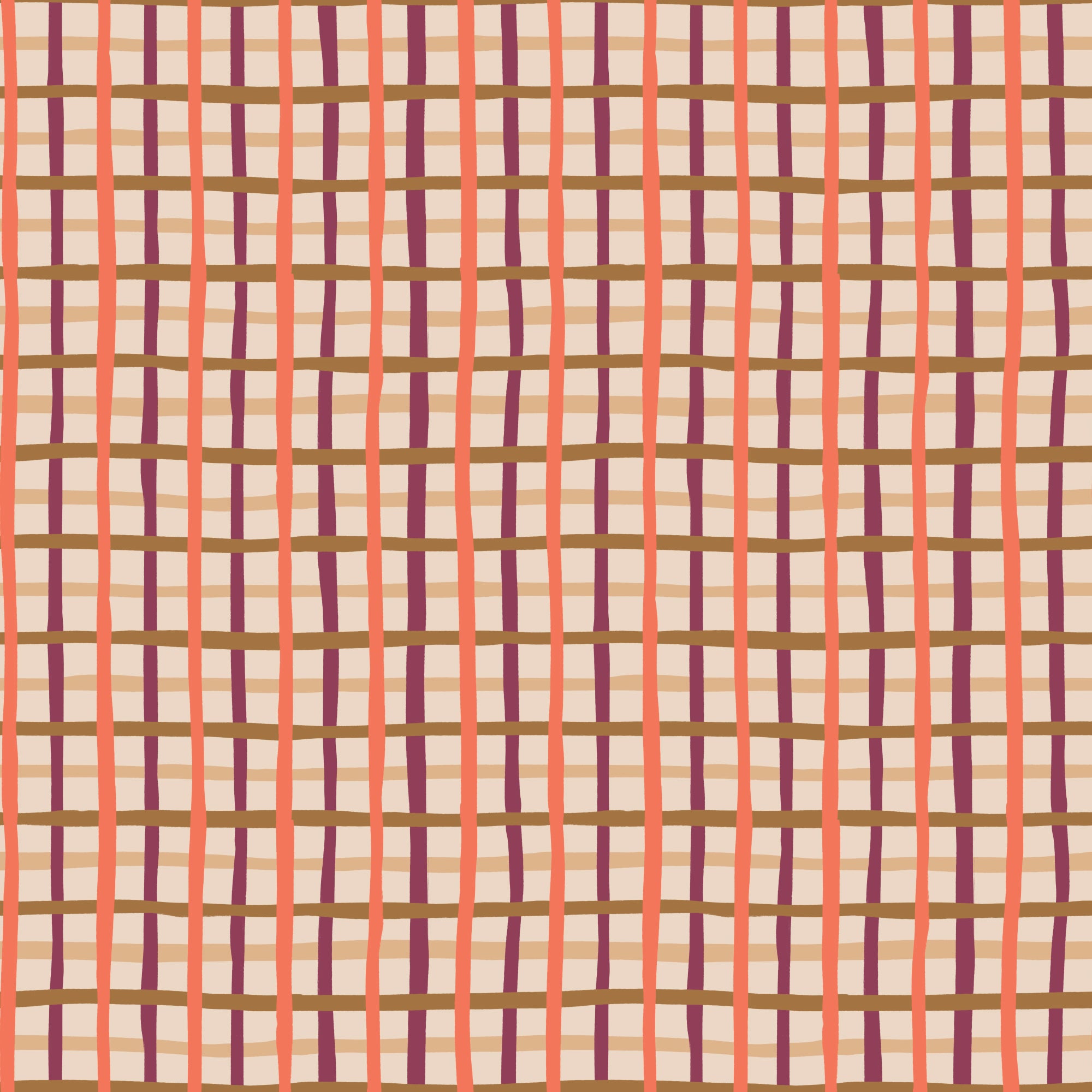 Plaid pattern with alternating colors on a fabric background