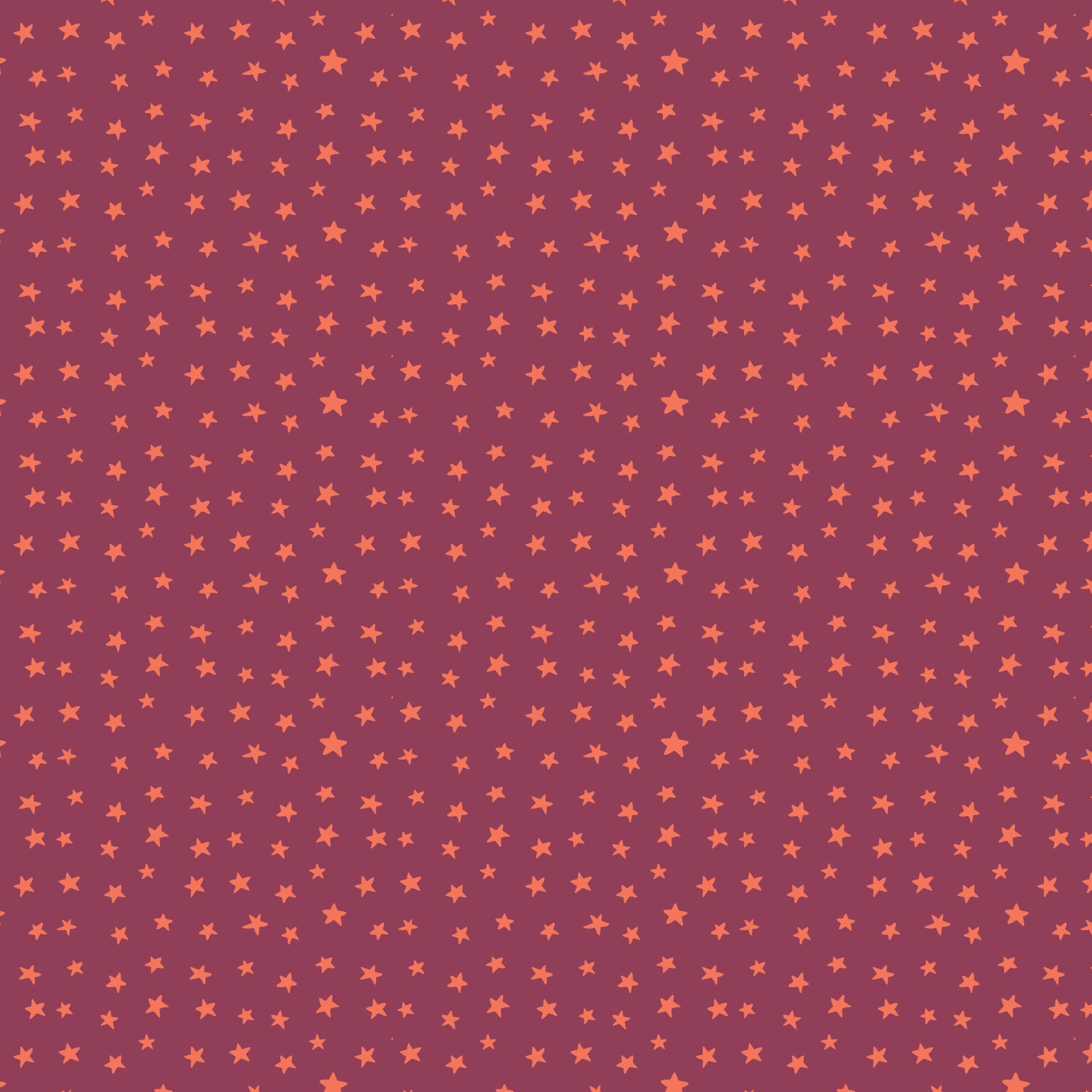 Pattern of small orange stars on a purple background