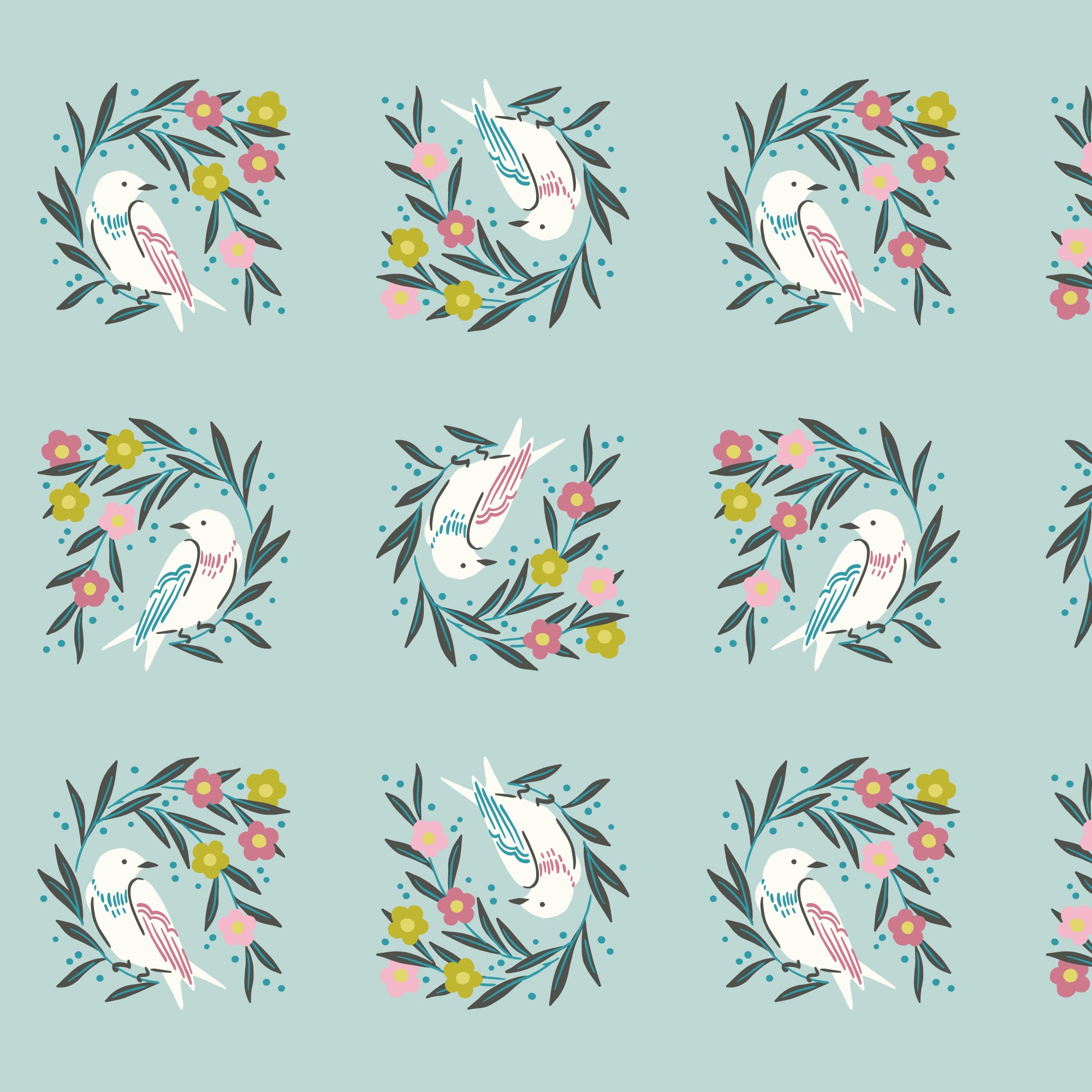 Fabric Cloud9 Powder Blue Arbor Meadow Melody by the Quarter Yard 228933