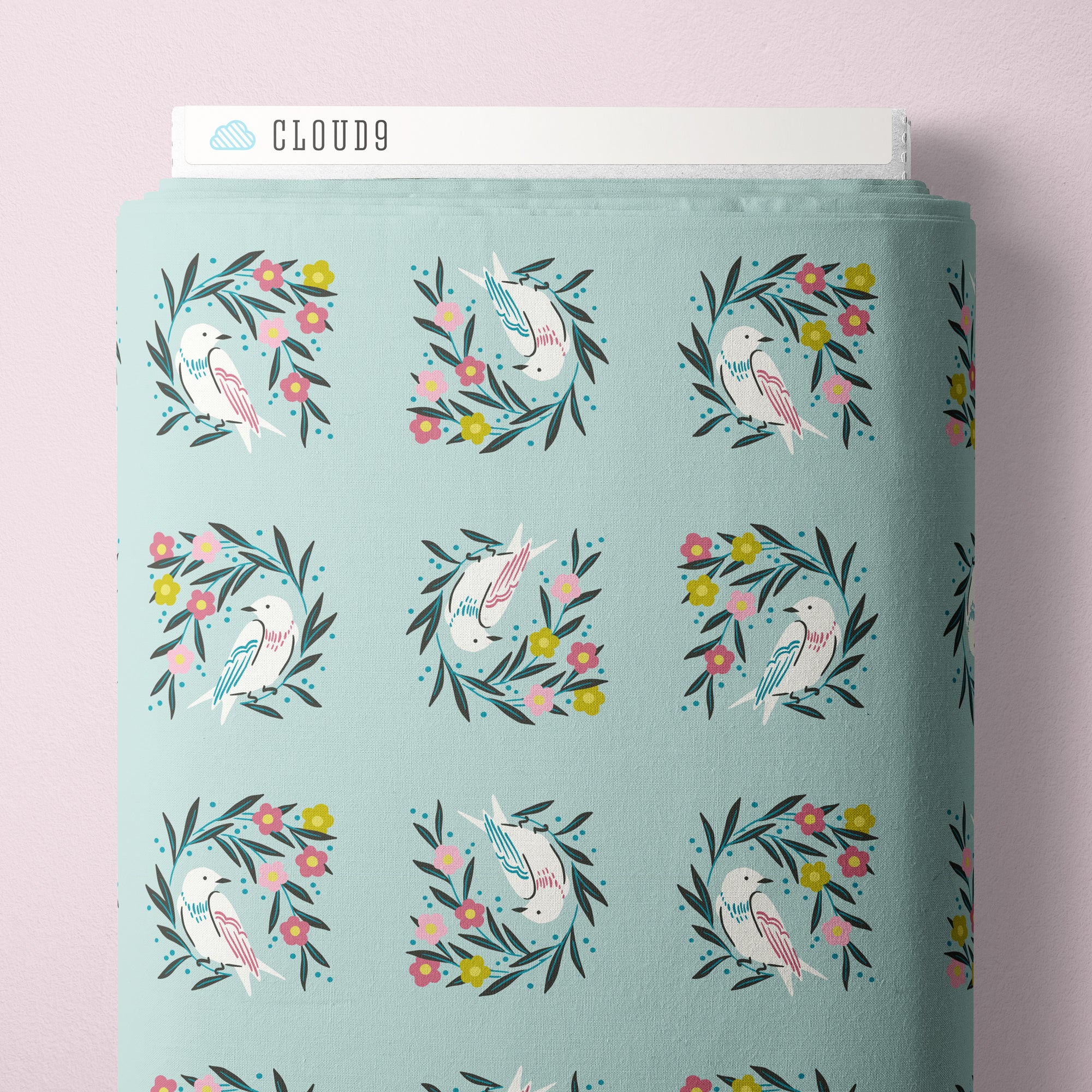 Fabric Cloud9 Powder Blue Arbor Meadow Melody by the Quarter Yard 228933