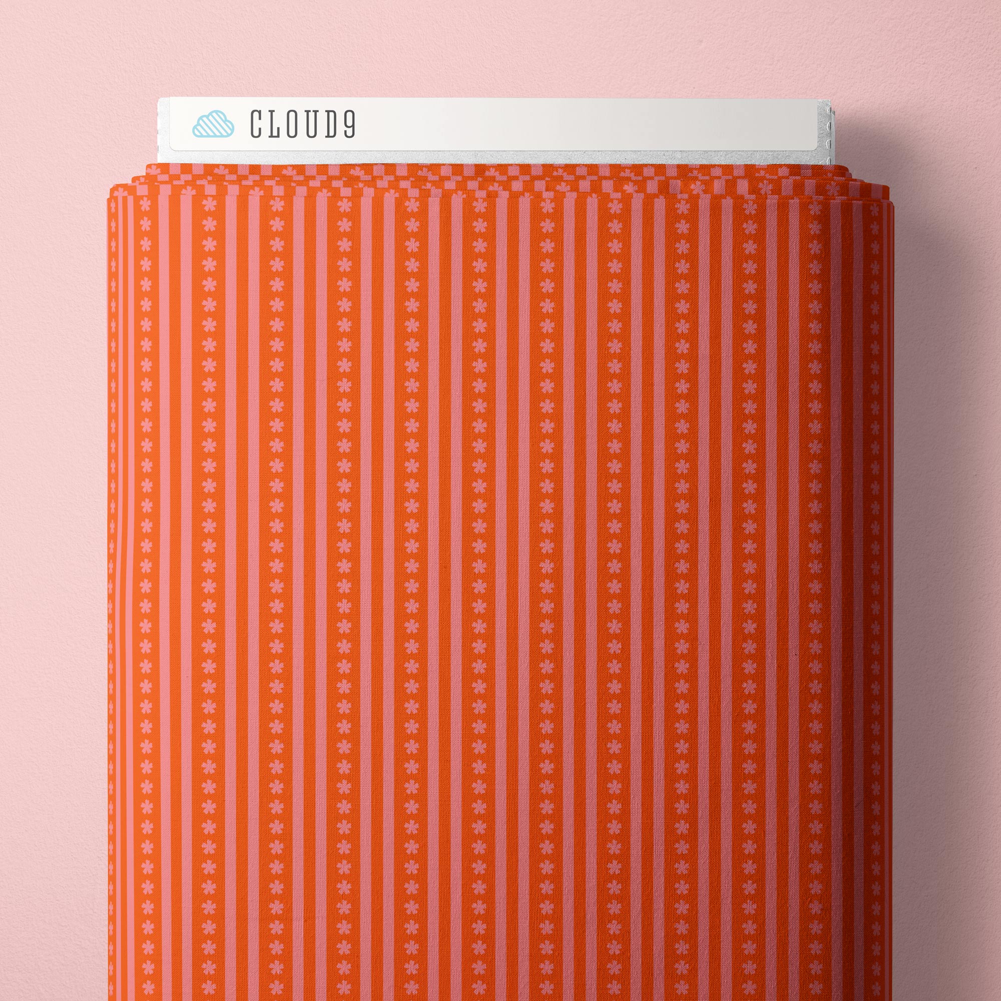 Fabric Cloud9 Red Sweet Stripe Bookworm by the Quarter Yard 228943